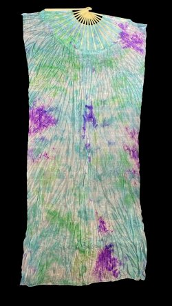 画像2: シルクファンベール（２本セット）/タイダイ☆green&purple& turquoise ☆
