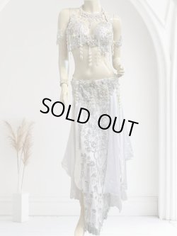 画像1: エジプトAmrオリエンタルコスチューム☆lacy Cristal white ☆