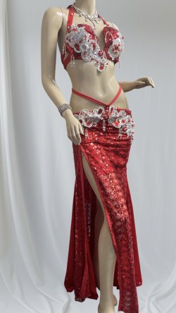 画像2: エジプトオリエンタルコスチューム☆lovely red sequin ☆