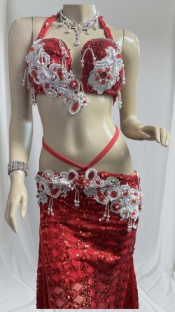 画像3: エジプトオリエンタルコスチューム☆lovely red sequin ☆