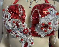 画像5: エジプトオリエンタルコスチューム☆lovely red sequin ☆