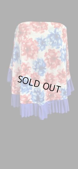 画像3: Amira Jamila オリジナル☆ストレッチフリルヒップスカーフ*white blue flower lattice *