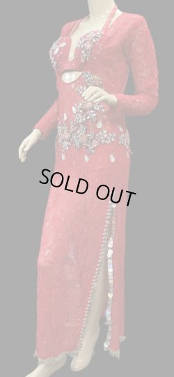 画像4: エジプト製ロマンティックレースサイーディ/ バラディドレス☆red 2 ☆