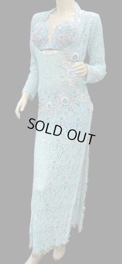 画像3: エジプト製ロマンティックレースサイーディ/ バラディドレス☆sky blue ☆