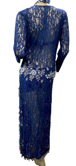 画像4: エジプト製ロマンティックレースサイーディ/ バラディドレス☆royal blue ☆