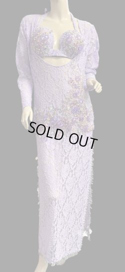 画像1: エジプト製ロマンティックレースサイーディ/ バラディドレス☆Lavender ☆