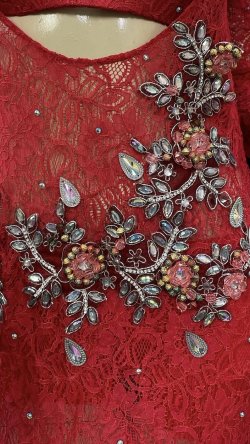 画像5: エジプト製ロマンティックレースサイーディ/ バラディドレス☆red ☆