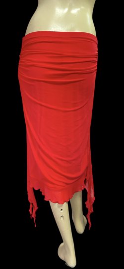 画像3: ストレッチフリルスリットスカート☆Red☆