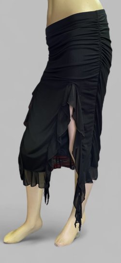 画像2: ストレッチフリルスリットスカート☆Black ☆