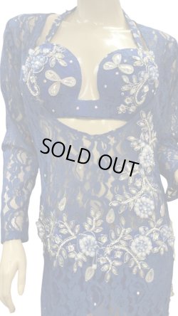 画像2: エジプト製ロマンティックレースサイーディ/ バラディドレス☆royal blue ☆