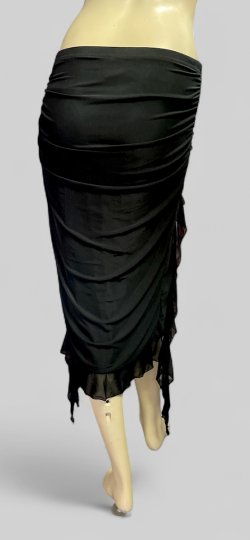 画像3: ストレッチフリルスリットスカート☆Black ☆