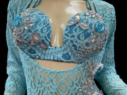 画像4: エジプト製ロマンティックレースサイーディ/ バラディドレス☆sky blue ☆