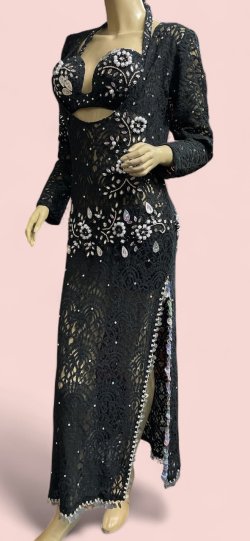 画像3: エジプト製ロマンティックレースサイーディ/ バラディドレス☆black ☆