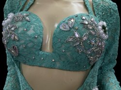 画像5: エジプト製ロマンティックレースサイーディ/ バラディドレス☆emerald green ☆