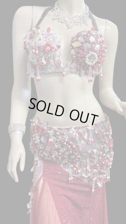 画像2: エジプトオリエンタルコスチューム ☆red wine lace flower ☆