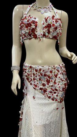 画像2: エジプトオリエンタルコスチューム ☆elegant white red flower ☆