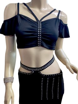 画像3: シンプルストレッチチョリ＆スカートセット☆ブラック☆