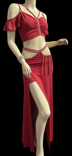 画像3: シンプルストレッチチョリ＆スカートセット☆Red☆