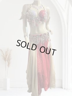 画像1: エジプトAmrオリエンタルコスチューム☆Romantic champagne red coral ☆