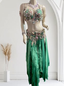 画像1: エジプトAmrオリエンタルコスチューム☆Mate lace green ☆