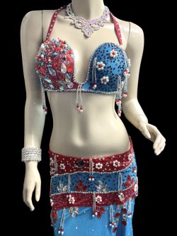 画像2: エジプトオリエンタルコスチューム ☆turquoise red passion ☆