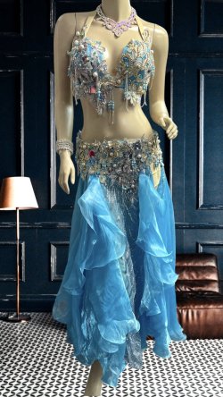 画像1: エジプトオリエンタルコスチューム ☆silky madonna sky blue ☆