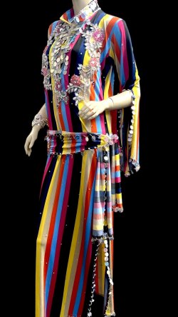 画像3: エジプト製ゴージャスストライプサイーディ/ バラディドレス☆multiple colors☆