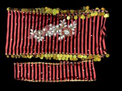 画像6: エジプト製ゴージャスストライプサイーディ/ バラディドレス☆Red X Black ☆