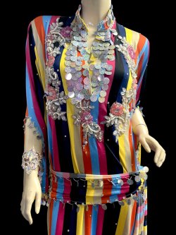 画像2: エジプト製ゴージャスストライプサイーディ/ バラディドレス☆multiple colors☆