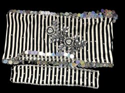 画像6: エジプト製ゴージャスストライプサイーディ/ バラディドレス☆white X Black ☆