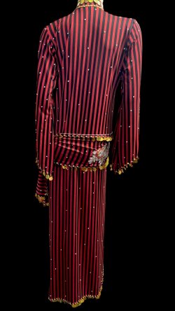 画像4: エジプト製ゴージャスストライプサイーディ/ バラディドレス☆Red X Black ☆