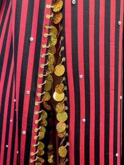 画像5: エジプト製ゴージャスストライプサイーディ/ バラディドレス☆Red X Black ☆