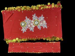 画像6: エジプト製プリントストレッチバラディドレス☆red flower ☆