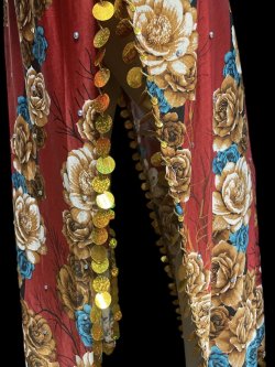 画像5: エジプト製プリントストレッチバラディドレス☆red flower ☆