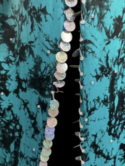 画像5: エジプト製プリントストレッチバラディドレス☆ black green  tie dye color☆