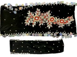 画像6: エジプト製プリントストレッチバラディドレス☆ black red  tie dye color☆