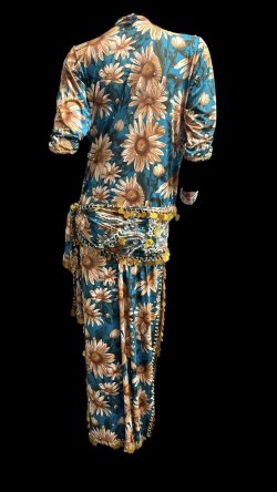 画像4: エジプト製プリントストレッチバラディドレス☆ green flower☆