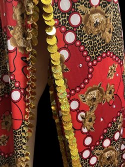 画像5: エジプト製プリントストレッチバラディドレス☆Red flower☆