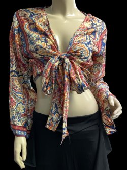 画像1: プリントバタフライスリップチョリ VII