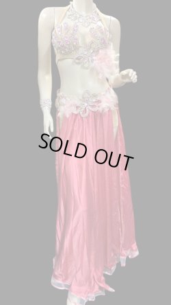 画像1: エジプトオリエンタルコスチューム☆salmon pink satin brilliant ☆