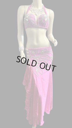 画像1: エジプトオリエンタルコスチューム ☆elegant rhinestone hot pink☆