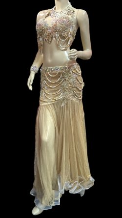 画像2: エジプトオリエンタルコスチューム☆gold beige flower☆