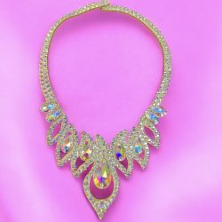 画像1: オーロラキラキララインストーンネックレス8