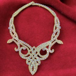 画像1: オーロラキラキララインストーンネックレス9