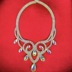 画像1: オーロラキラキララインストーンネックレス13