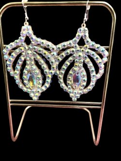 画像1: オーロラキラキララインストーンピアス6