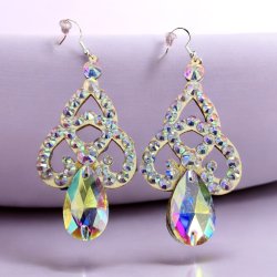 画像2: オーロラキラキララインストーンピアス5