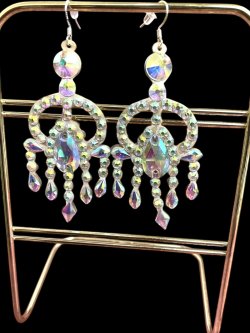 画像1: オーロラキラキララインストーンピアス14