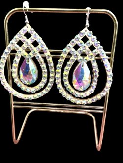 画像1: オーロラキラキララインストーンピアス12