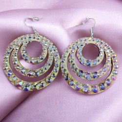 画像2: オーロラキラキララインストーンピアス3